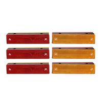 ANDRESLAD Lot de 6 Balises Réfléchissantes Rectangulaires Double-Face Rouge et Jaune Support Noir Plots de Sécurité Haute Visibilité pour Marquage Routier Passages Piétons Tunnels et