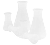 ANDRESLAD Lot de 6 Flacons Coniques de Laboratoire en Plastique Semi-Transparent Graduation Claire Large Ouverture Volumes 50/100/500 Ml Béchers à Réactifs pour Chimie et Expériences