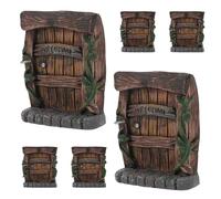 ANDRESLAD Lot de 6 Portes Miniatures en Résine Résistante aux Intempéries Décorations Féeriques pour Jardin Accessoires Décoratifs pour Bonsaï Micro-Paysages et Arbres Ornement de