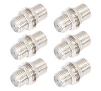 ANDRESLAD Lot de 6 Sets de Connecteurs F Femelle à Femelle Anglais Écrou et Joint pour Câble Coaxial TV Connecteur Droit Étanche Adaptateur pour Prolongation et Réparation de Câble