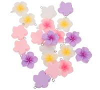 ANDRESLAD Lot de 60 Pendentifs Fleur Miniature en Résine de Frangipanier Colorée - Breloques Artisanales Été Tropical pour Bijoux Femmes, Accessoires Mode Polyvalents, Petit Format 1,5 Cm