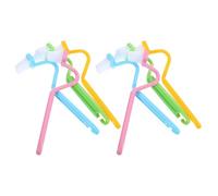 ANDRESLAD Lot de 8 Brosses Incurvées pour Cuvette de Toilettes 20 CM Manches Longs Nettoyage sous Rebord Brosses Multicolores pour Entretien WC à Domicile et Lieux Publics