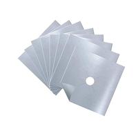 ANDRESLAD Lot De 8 Tapis De Protection Argentés Pour Cuisinière à Gaz, Épaisseur 0,12 Mm, Couvre-brûleurs Réutilisables Et Antiadhésifs, Protège-plaque Cuisson Facile à Nettoyer