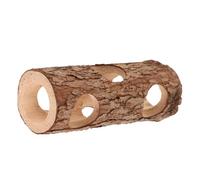 ANDRESLAD Maison Bois Naturel pour Petits Animaux Tunnel et Cachette Robuste pour Hamster Cochon Lapin à Ronger Sûr et Abri Confortable pour Rongeurs