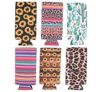 ANDRESLAD Manchon Isolant en Néoprène pour Canettes de Bière 330 ML Lot de 6 Housses Fines et Légères Protection Imperméable et Résistante pour Activités en Plein Air comme Randonnée et