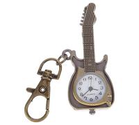 ANDRESLAD Montre de Poche Guitare Vintage à Mouvement Quartz Cadran à Grands Chiffres Romains Noirs Légère et Portable Montre Rétro Créative pour Étudiants et Présents Design Unique