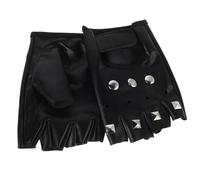 ANDRESLAD Moufles Punk sans Doigts pour Hommes à Rivets Métalliques, Demi-Doigts en Cuir PU Résistant, Style Gothique Steampunk, Équipement Moto et VTT, pour Cyclisme et Escalade