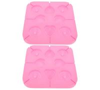 ANDRESLAD Moule à Sucette en Silicone 8 Cavités Forme Cœur et Cercle, Lot 2 Pièces Rose 40 Bâtonnets, Outil Pâtisserie Antiadhésif Réutilisable pour Glace DIY et Bonbons Maison