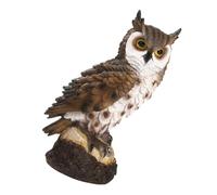 ANDRESLAD Ornement Créatif en Résine de Hibou Marron, Modèle Réaliste D’Oiseau pour Décoration Intérieure et Extérieure de Jardin, Statuette Décorative Originale pour Maison et Bureau