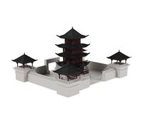 ANDRESLAD Ornement de Pavillon Chinois Miniature en Plastique Modèle de Bâtiment Ancien Carré Haut Décoration pour Aquarium Terrarium et Jardin Extérieur Statue Décorative Polyvalente