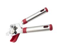 ANDRESLAD Ouvre-boîte Manuel en Acier Inoxydable Poignée Ergonomique Rouge, Grand Levier de Rotation, Accessoire Cuisine Multifonction pour Ouvrir Bouteilles et Conserves, Usage Domestique