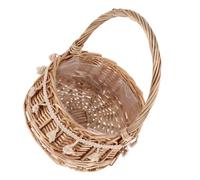 ANDRESLAD Panier Fleuriste Rotin Tressé Rustique avec Anse Panier de Rangement Polyvalent pour Fille Honneur Stockage Pétales et Décor Mariage