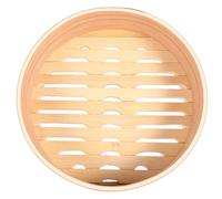 ANDRESLAD Panier Vapeur en Bambou Léger et Pratique Ø19cm pour Cuisson la Vapeur à Domicile, Accessoire la Cuisine Naturel pour Dim Sum et Bao Buns