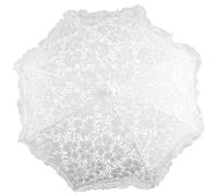 ANDRESLAD Parapluie Décoratif Blanc en Dentelle Mini Parapluie pour Garçon et Filles Accessoire de Spectacle Élégant Décor de Photographie de Mariage Parasol Brodé Vintage Accessoire