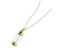 ANDRESLAD Pendentif Flacon Parfum Chic en Inox Doré Grand Format 40,5 X 12 Mm, Collier Unisexe Urne Commémorative Mariage Présent Élégant