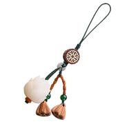 ANDRESLAD Pendentif Téléphone Fleur de Lotus Sculpté Bodhi Naturel Design Délicat et Léger Breloque Suspendue pour Décoration Portable et DIY Accessoire Stylé pour Téléphone Portable
