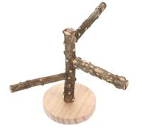 ANDRESLAD Perchoir Bois Naturel pour Oiseaux avec Plateforme Stable à Mâcher pour Perroquets Perruches et Petits Oiseaux Cage