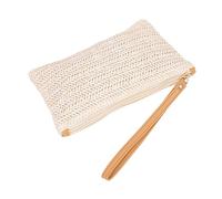 ANDRESLAD Petit Porte Zippé Paille Tressée Petit Sac à Main Femme et Compact Pochette Polyvalente pour Rangement et Raphia