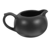 ANDRESLAD Pichet à Lait en Céramique Noir Moyen Cruche pour Sauce et Sirop Ustensile Cuisine Polyvalent pour Maison Restaurant et Café Bec Verseur Pratique Fournitures Cuisine