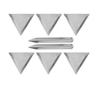 ANDRESLAD Plateau de Pesée en Acier Inoxydable 8,3 CM pour Poudre, Balance Numérique, Set de 8 Pièces 6 Plateaux Triangulaires et 2 Cuillères Doseuses, Usage Laboratoire et Bijoux, Surface