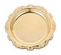 ANDRESLAD Plateau de Service en Fer Forgé Doré 20 CM - Plat à Desserts et Amuse-Gueules Vide-Poches Élégant pour Table Basse et Présentation de Fruits ou Bijoux