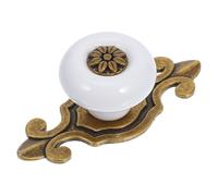 ANDRESLAD Poignée de Porte en Céramique Blanche et Noire Bouton Rétro pour Placard et Tiroir Finition Antique Poignée de Meuble Vintage en Alliage de Zinc Lot Vis Accessoire Cuisine et