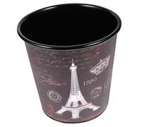 ANDRESLAD Poubelle De Bureau Vintage En Fer Noir Blanc 15 Cm, Mini Poubelle Sans Couvercle Multifonction, Corbeille à Papier Pour Maison Et Bureau, Seau à Déchets De Table