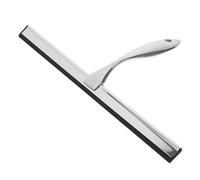 ANDRESLAD Raclette INOX avec Crochet Adhésif sans Perçage Nettoyeur Vitre Ergonomique pour Paroi et Miroir Salle de Bain Élimine Calcaire et Savon Facilement