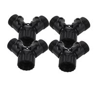 ANDRESLAD Répartiteur de Robinets de Type Y 4 Pièces Raccord de Tuyau d'Arrosage Double Vannes de Régulation Connexion Rapide en Plastique Solide Adaptateur pour Jardinage Extérieur et