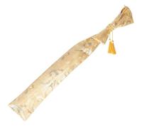 ANDRESLAD Sacoche à Sabre Wakizashi Japonerie en Soie Jaune avec Motif Nuage Dragon, Étui de Protection Léger pour Longues de Tai Chi, Bandoulière Pratique pour Transport Sportif