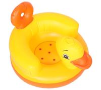 ANDRESLAD Siège Bébé Gonflable Canard Jaune, Chaise de Sol Épaisse et Portable, Support Stable pour 3-36 Mois, Matériau Robuste, Plage, Piscine et Voyages, Siège de Bain Bébé Pompe Intégrée