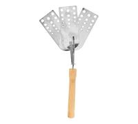 ANDRESLAD Spatule à Griller en Acier Inoxydable Manche en Bois Ergonomique Large Surface Plate pour Retourner Steaks Hachés et Crêpes Accessoire Barbecue Multifonction Cuisine et