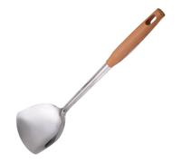 ANDRESLAD Spatule Cuisine en Acier Inoxydable Manche Effet Bois Spatule pour Wok Légère et Ergonomique Ustensile de Cuisson Pratique pour Usage Domestique 1 Pièce