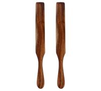 ANDRESLAD Spatules en Bois 2 Pièces, Petit Grattoir Longue Poignée, Épandeur de Fromage à Tartiner, Ustensiles la Cuisine Polyvalents pour Sauces et Salades, Outil la Cuisine Naturel
