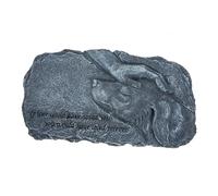 ANDRESLAD Statue Commémorative pour Animaux Résine Pierre Tombale Extérieure Résistante à Eau avec Motif Chien Touchant Plaque Souvenir Compacte pour Jardin et Tombe Animaux de Compagnie