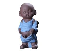 ANDRESLAD Statuette de Moine en Argile Violette Écologique Décoration de Bouddha pour Cérémonie du Thé et Contemplation Ornement de Moine pour Intérieur Présent Original