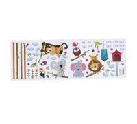 ANDRESLAD Sticker Mural Tableau De Croissance Animaux Jungle Pour Garçon Et Filles, Autocollant Mural Amovible En Pvc Sûr, Décoration Chambre Bébé Et École, Toise Mesurable