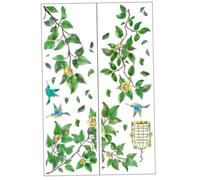 ANDRESLAD Stickers Muraux Vertes avec Oiseaux et Fleurs Autocollants Muraux DIY pour Décoration Salon Chambre et Bureau Décor Mural Auto-adhésif Facile à Poser et Retirer