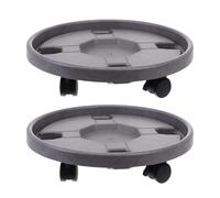 ANDRESLAD Support À Plantes 2 Pièces avec roulettes Soucoupe Ronde avec roulettes Et Frein - Support Mobile pour Pot De Fleurs pour L'Extérieur Et