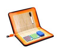 ANDRESLAD Tableau de Volleyball Simili Cuir avec Zip Tableau Entraîneur Léger Aimanté avec Feutre Effaçable et Autocollants Planche Coaching Portable pour Formation et Stratégie