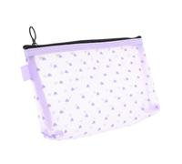 ANDRESLAD Trousse de Maquillage Transparente en Filet Grand Format Violette de Cœur Organisateur Polyvalent pour Voyage et Rangement Cosmétique