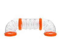 ANDRESLAD Tubes Modulables pour Cage à Hamster DIY Tunnel Extérieur en Plastique Transparent Ensemble Tube Droit Court Orange 2 Coudés 4 Attaches Accessoires pour Jeu Et Habitat Petits Rongeurs