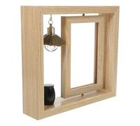 ANDRESLAD Urne Funéraire Noire 4X3 CM avec Cadre Photo en Bois 21X23 CM Pivotant pour Cendres de Chiens et Animaux de Compagnie Cadre Décoratif 10X16 CM pour Sympathie et Mémoire