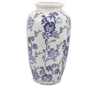 ANDRESLAD Vase Céramique Bleu et Blanc Style Chinois Vase Moderne Résistant Porcelaine pour Fleurs Séchées et Hydroponie Décoration Maison Élégante Moyenne
