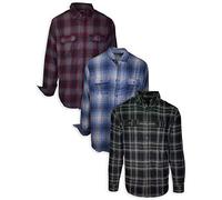 Andrew Scott Lot de 3 Chemises décontractées à Manches Longues en Flanelle pour Homme - Multicolore - Taille M