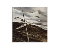 Andrew Wyeth Artwork - Impression sur toile « Dodge's Ridge » - Décoration murale esthétique avec musique et cinéma - Pour salon, chambre à coucher, 50 x 50 cm, style sans cadre