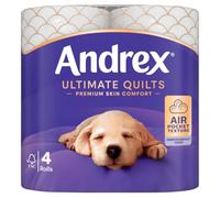 Andrex® Supreme Quilts Lot de 4 rouleaux de papier toilette matelassés