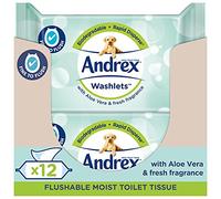 Andrex Washlets Lot de 12 lingettes de toilette jetables à l'aloe vera