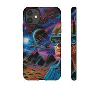 Andriez Futuriste Space Battle with Virtual Reality - Coque rigide brillante - Compatible avec iPhone 11 - Bleu