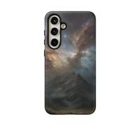 Andriez Majestic Mountain Peak with Dramatic Sky - Coque mate résistante - Compatible avec Galaxy S24 Plus - Bleu